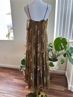 MADEWELL Cami Tier Midi Dress Metallic Classic Corsage Nosegay Floral Sz. 6 thumbnail 8