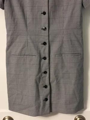 Abercrombie & Fitch Mara Short-Sleeve Vest Mini Dress gray plaid NWT medium tall thumbnail 5