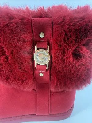 GBG Los Angeles Aleya G by Guess Red Faux Fur Cold Weather Winter Boots Women 6M thumbnail 2