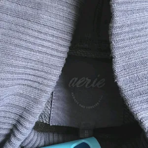 Aerie New Heights Cropped Turtleneck Sweatshirt Soft Lounge Casual Cozy Size XL thumbnail 6