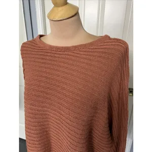 Free People Beach Women's Pullover Sweater Size XS Rust Brown Dolman‎ Ribbed thumbnail 2