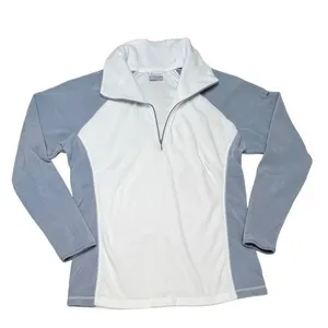 Columbia Artic‎ Air Fleece Grey White Quarter Zip Top Pullover SMALL Cozy Casual thumbnail 3