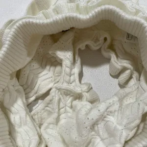 Edikted Size XS White Ruffle Knit Micro Shorts Pointelle Coquette Y2K thumbnail 8