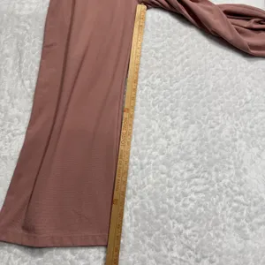 Womens High Waisted Wide Leg Waffle Pants Pockets Rose Tan XS Petite Work Office thumbnail 6