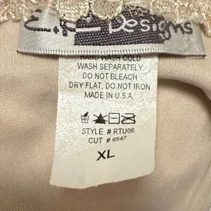 E.C. Designs Cream Lace‎ Tank Top Sleeveless Square Neck Lined USA Made XL thumbnail 5