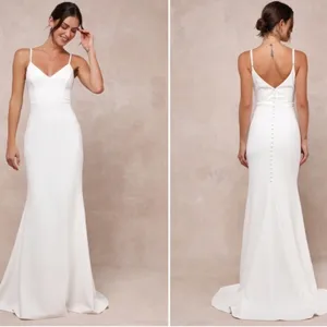 LULU's Bridal Wedding Chic Modern Sexy Elegant Minimalist Mermaid Trumpet Gown thumbnail 2