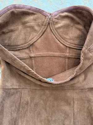 By The Way Brown Suede Mini Dress Faux Suede Western Boho XXS thumbnail 2