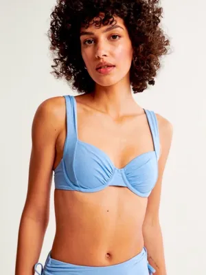 Abercrombie & Fitch Blue Wide Strap Underwire Bikini Top XXS NWOT thumbnail 2