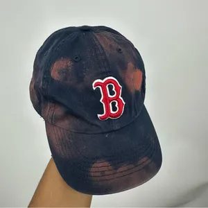 Boston Red Sox Custom Bleach Splatter Dad Hat Size XL thumbnail 4