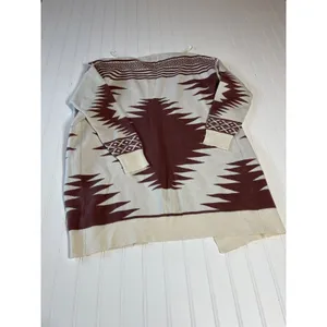 Willow & Wind Womens Brown Cream Southwestern Geometric Open Front Cardigan M thumbnail 9