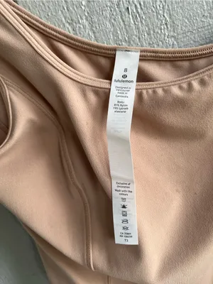 Lululemon Get Centered‎ Crop Tank Tie Waist in Beech Wood Beige Tan Nude Size 8 thumbnail 5