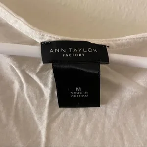Ann Taylor factory lined white pattern sleeveless‎ lightweight summer top casual thumbnail 5