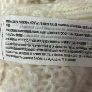 Abercrombie & Fitch Cream Waffle Knit V Back Long Sleeve Sweater Top Size M thumbnail 4