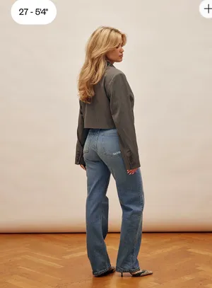 Djerf Avenue Mid Straight Jeans Blue thumbnail 2