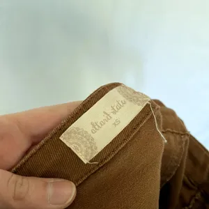 Altar'd State‎ brown denim minidress button down pockets women's size XS cotton thumbnail 7