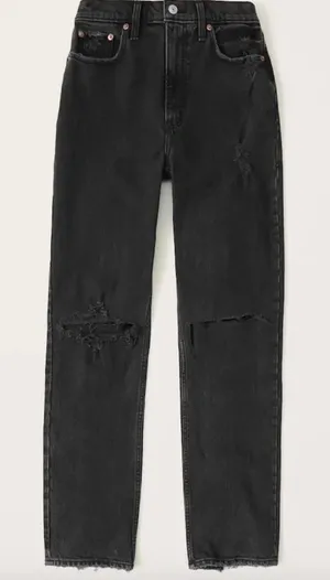 Abercrombie Black 90s Straight Ultra High-Rise thumbnail 1