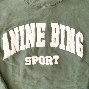 Anine Bing Sport Tyler Sweatshirt Artichoke Green Collegiate Lettering Large thumbnail 4