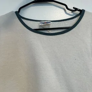 VTG Jerzees Activewear Sweatshirt Sz:XL Cream Green Ringer Pullover Fleece thumbnail 1