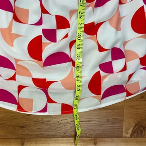 Emily Wonder Geometric Mid Mod Sundress Retro A-Line Mini Print Ruffles Plus 1X thumbnail 4