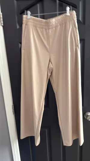 OFFLINE by Aerie cream high waisted vegan leather pants thumbnail 2