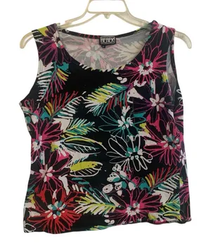 Berek brand multicolor floral sleeveless top Ladies Size Medium thumbnail 1