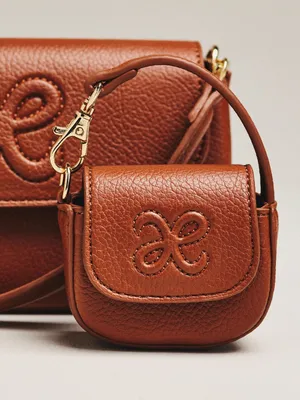 NWOT Maeve Embossed Saddle Shoulder Bag in Chestnut thumbnail 2