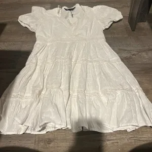 Zara dress mini‎ boho embroidered openwork lace eyelet summer sundress M thumbnail 10