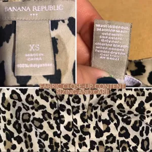 Banana Republic Beige And Black Animal Print Tunic (Xs) thumbnail 5