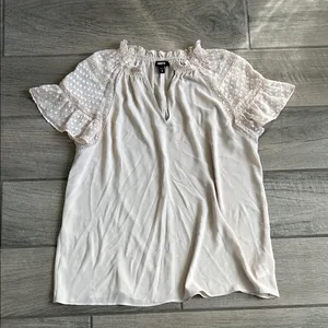 Express Cream Lace Sleeve Blouse thumbnail 1