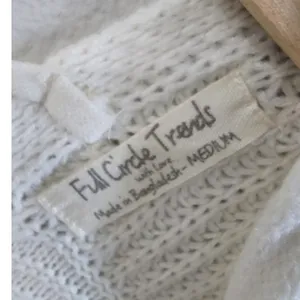 Full Circle Trends Sweater Sz Med Lace‎ Up Back Cable Knit Y2K Light Academia thumbnail 3