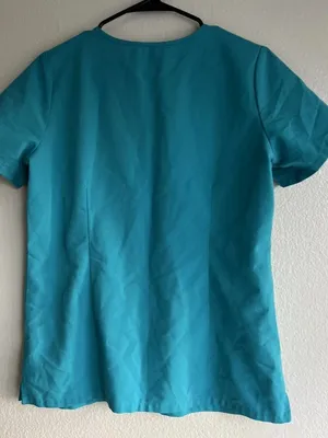 FIGS Catarina Women’s Sz S Scrub Top Teal Blue Technical Collection One Pocket thumbnail 6