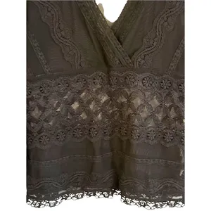 Dress Barn Womens Whimsigoth Black Sheer Mesh Lace Top Size L Boho Witchy Fairy Grunge thumbnail 3