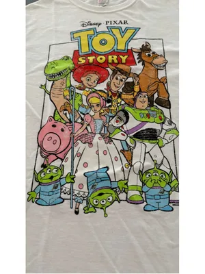 Fruit of the Loom Disney Pixar Toy Story Cast Graphic T-Shirt White Size Small S Woody Buzz thumbnail 6