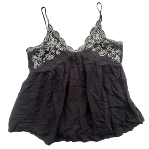 Love On A Hanger Black Floral Babydoll Cami Womens Large Embroidered Smocked Top thumbnail 11