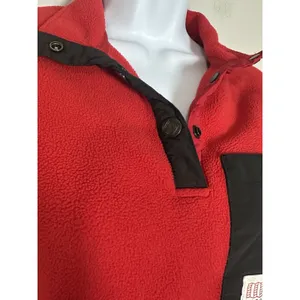Topo Designs Women's Mountain Fleece Pullover | Red‎ & Black | Polartec | XS thumbnail 3