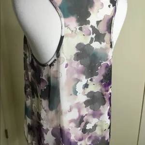 Love Squared Purple Lilac Water Color Casual Summer Hi/Lo Tank Top M thumbnail 7