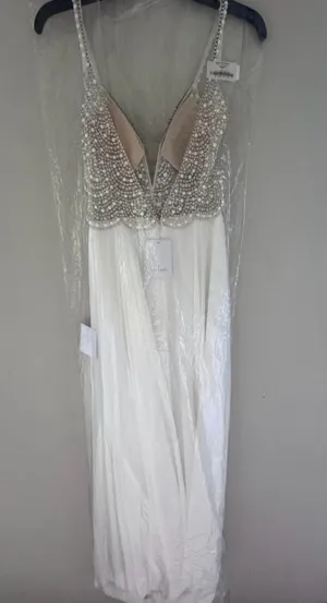 NWT Lulus Size 6 True Love White Beaded Rhinestone Maxi Dress Wedding Gown thumbnail 15