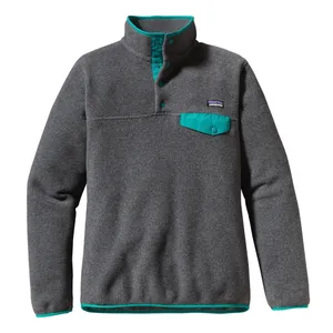 Patagonia Synchilla Snap-T Fleece Pullover Women’s XL Gray Teal Classic Logo thumbnail 5