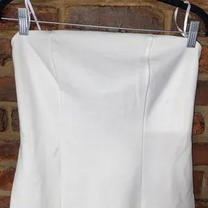 NWT Lulu's Eirian White Strapless Pleated Mini Dress Women's Size Large thumbnail 4