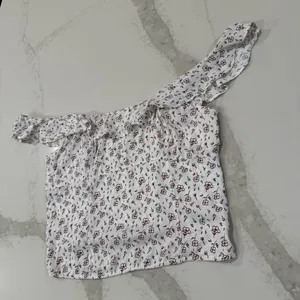 Free People Floral Smocked Ruffle Trim Tank Top Womens Medium WhiteCombo Cottage thumbnail 6