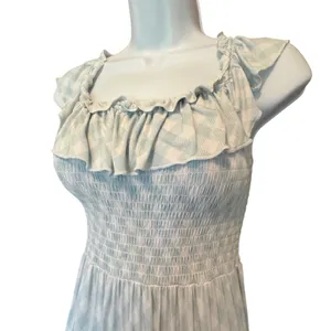 Bums & Roses Gingham Maxi Dress M Smocked Bamboo Cottagecore Tiered Cottagecore thumbnail 2