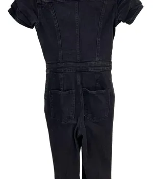 Good American Fit For Success Zippered Jumpsuit In Black099 Denim Size 1 / Small thumbnail 11