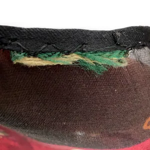 VINTAGE Ralph Lauren Silk Sheer Black w/ Red Floral & Gold Thread 54 X 11" Scarf thumbnail 8