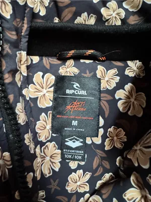 Rip Curl Black Puffer Jacket with Cream Floral Print thumbnail 8