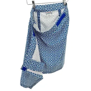 RipSkirt Hawaii Wrap Skirt M Blue White‎ Geo Print Quick Dry Cover Up Travel thumbnail 4