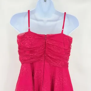 Layered with Love Mini Lace Dress Sz M New Red Hoco Coquette Corsette Fit Flare thumbnail 8