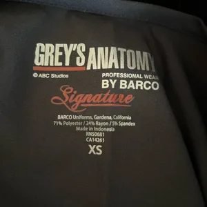 GREY’S ANATOMY BY BARCO Dark Gray Scrub Top‎ | XS | EUC thumbnail 4