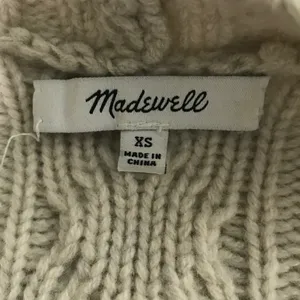 Madewell Cableknit Fringe Cardigan Sweater Tassel Merino Wool Chunky XS thumbnail 7