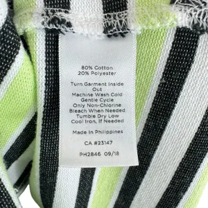 T‎ By Talbots Cotton Blend Striped Terry Cloth 3/4 Sleeve 1/4 Zip Size Small P thumbnail 6