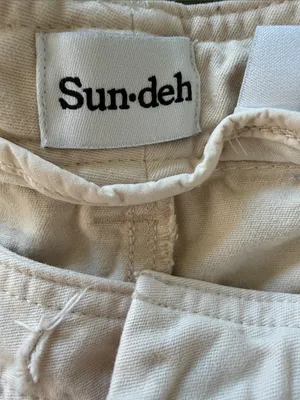 Aritzia Sun-deh Carpenter Utility Pants Cream Ivory Organic Cotton Size 6 thumbnail 4